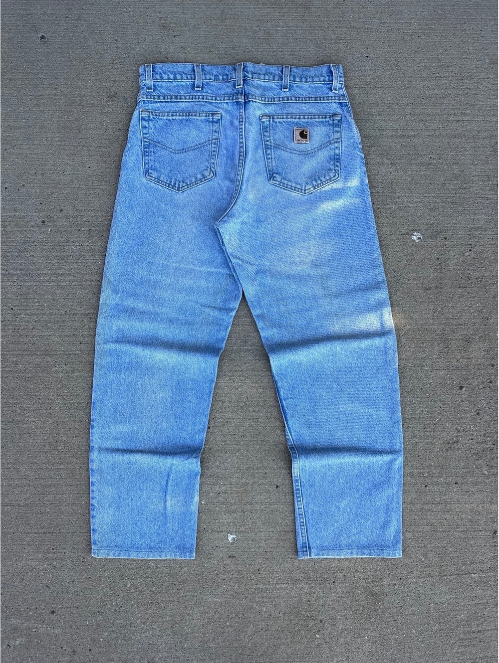 Vintage 2000 Carhartt B17 STW Faded Blue Denim Jeans W33 L32